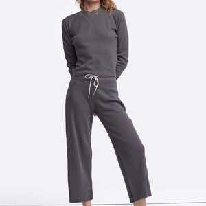 Mate, cropped organic cotton thermal in BLACK, size L